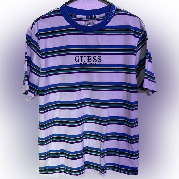 Guess Other - Vintage Guess EST.1991 Originals Multi Color Striped Shirt Mens Size S